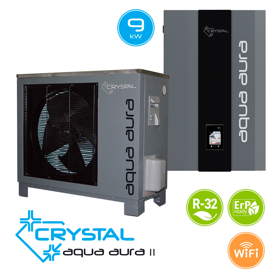 Инверторна термопомпа въздух-вода Crystal Aqua Aura II 9S, 9 kW