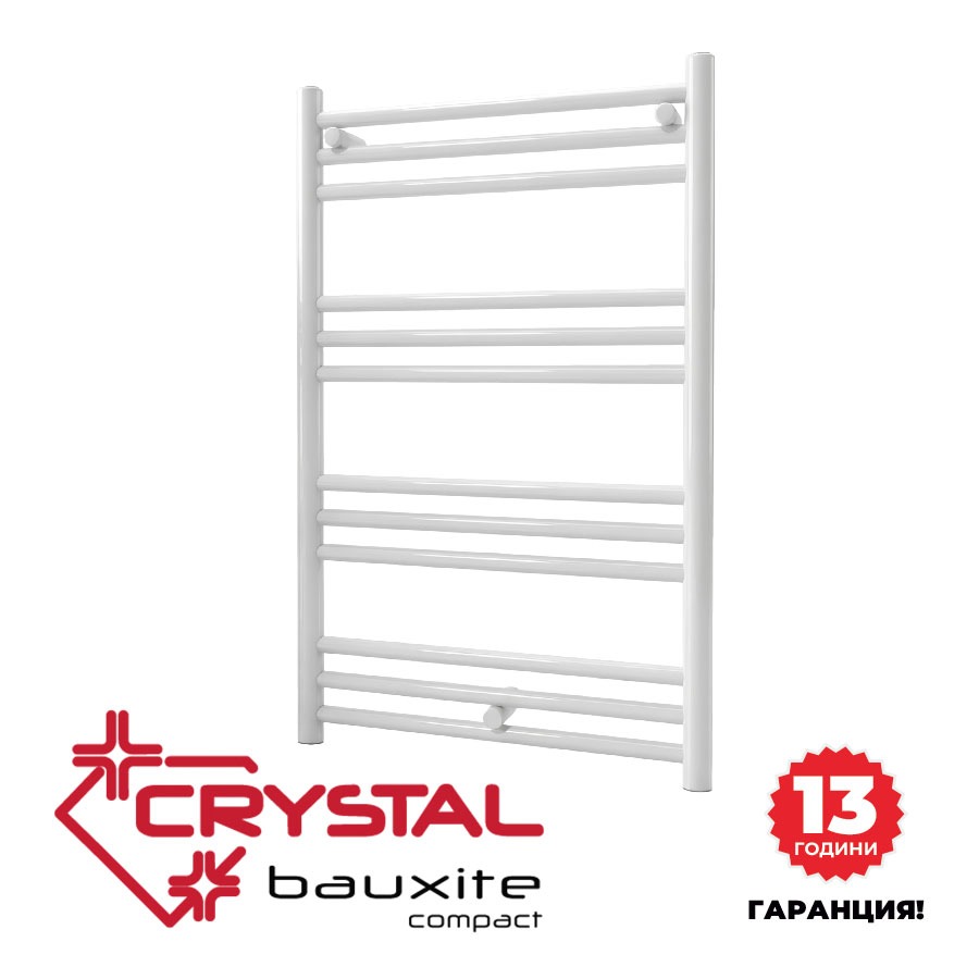 Алуминиева водна лира за баня Crystal BAUXITE Compact, бяла, 704 W, 460x1000 mm