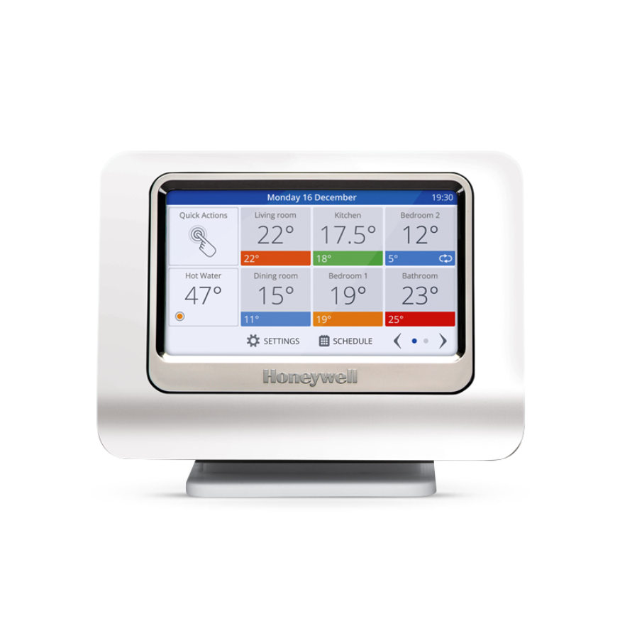 Honeywell, пакет Evohome – контролер TouchScreen, с настолна поставка 230V и релеен блок BDR91 (*)