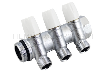 Tiemme, колектор 1″, 2л, 1/2″х16, с вграден кран M/F @A