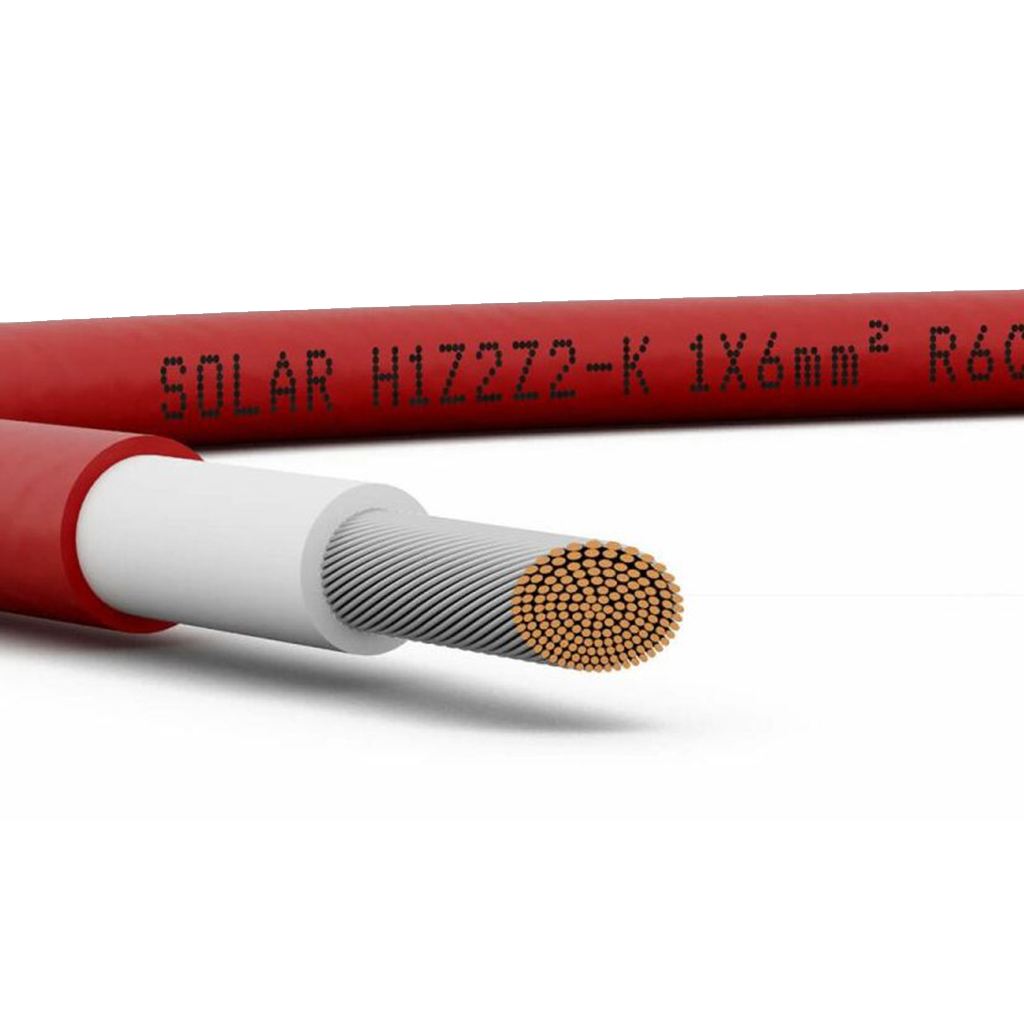 TOPSOLAR, кабел PV H1Z2Z2-K 1500V 1×6 R1000, 5.90+/-0.15, червен