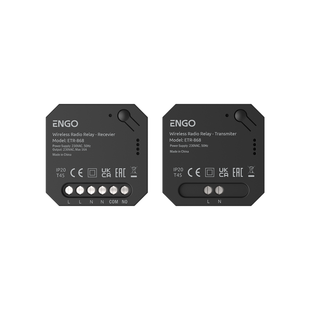 ENGO, комплект безжично реле EngoLink, радиовръзка 868 MHz, 230V