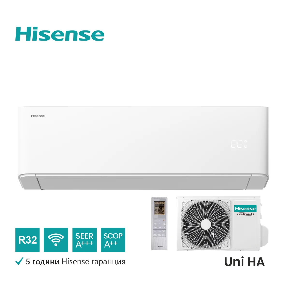 Hisense, инверторен климатик UNI HA 24000 BTU (*)