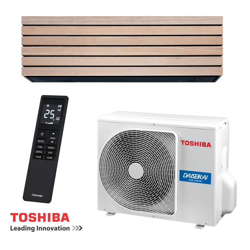 Инверторен климатик Toshiba Super Daiseikai 10 WOOD RAS-B18S4KVDG-E / RAS-18S4AVPG-E